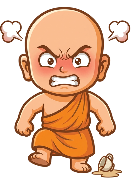 Bodi furious with steam coming from ears over spilled cup